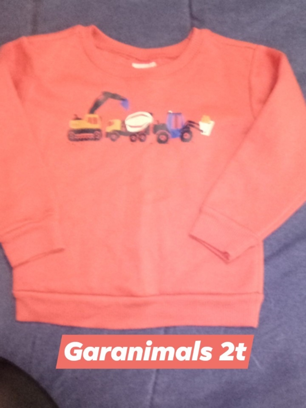 Garanimals Coral Sweatshirt with Construction Truck Graphic